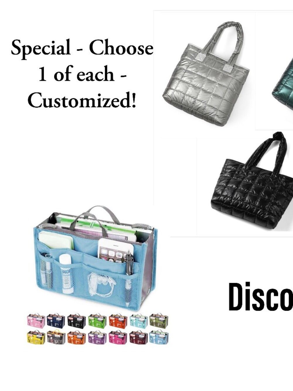 SPECIAL COMBO - YOU CHOOSE - Pick 1 Tote and 1 Organizer - NWT - GIFT BOX